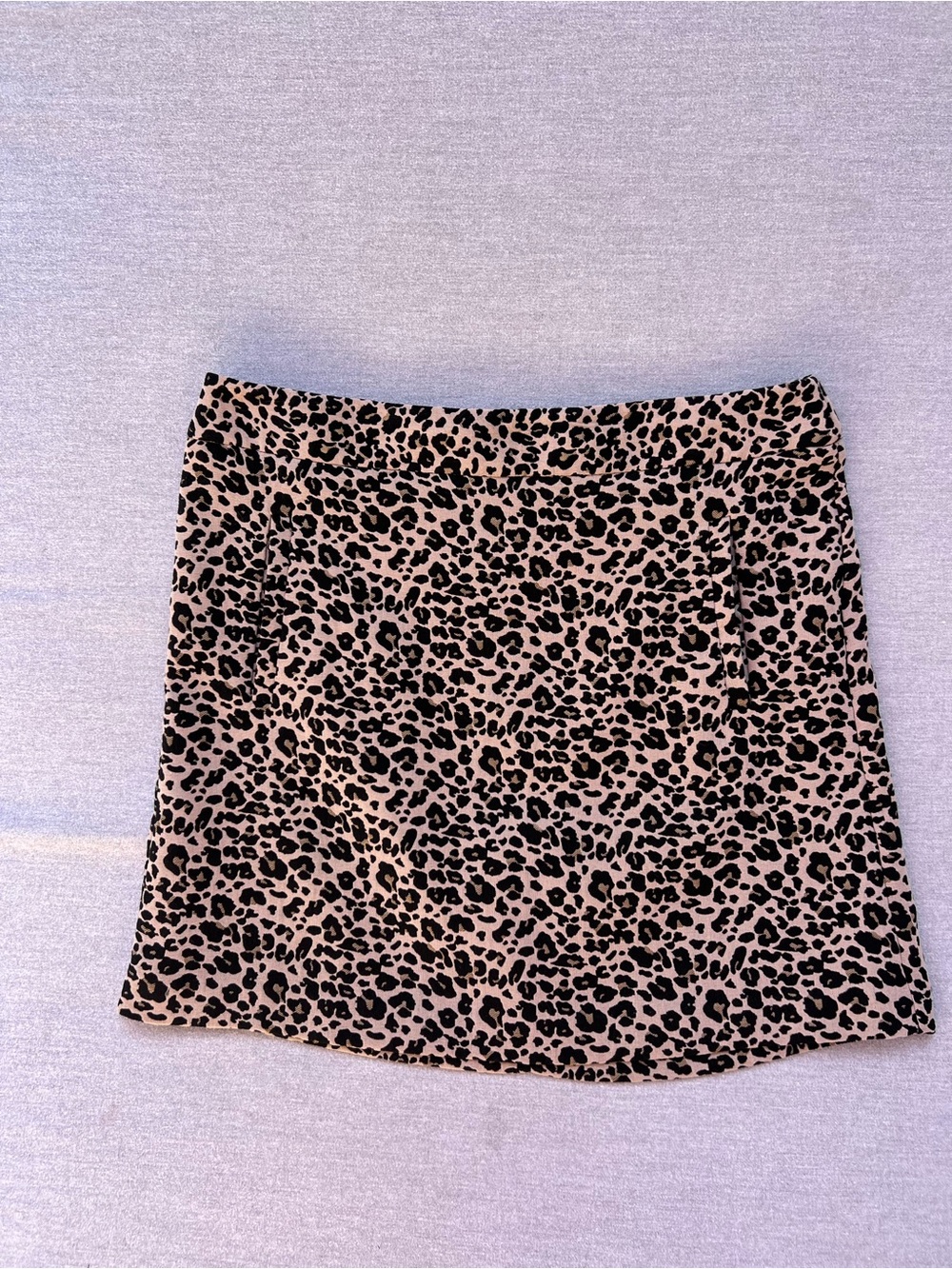 LOFT Leopard Jacquard Mini Skirt in Tan and Black